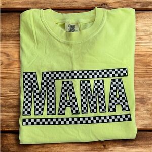 Comfort Colors Neon Yellow 'Mama' Tee size Medium